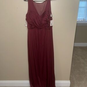 David's Bridal Burgundy Maxi Dress